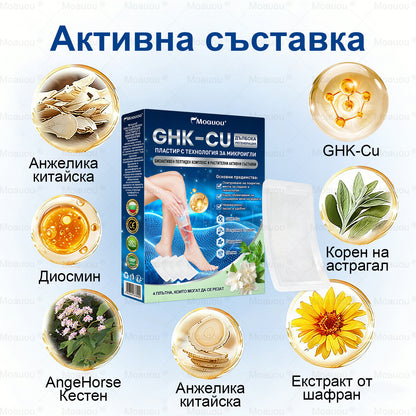 🧬✅Moauou® GHK-Cu Микроиглен регенериращ пластир –  по-малко подуване, по-леки крака и по-малко видими вени още в рамките на 7–14 дни⚡